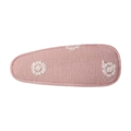 Pasador de lino rosa con margaritas bordadas blancas para niñas en un estilo vintage - Light Pink (01)