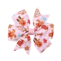 Fermaglio natalizio a quadretti rosa con motivi di renne e omino di pan di zenzero - Stile Quadri Rosa Bianco Stampa Mista Festiva (8)