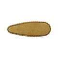Plush teardrop hair clip in mustard yellow with scalloped stitched edges for girls - Mustard Yellow (10)