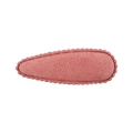 Pink plush oval hair clip with scalloped edges for girls' versatile autumn hairstyle - Pink (15)