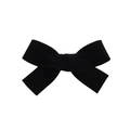 Klassische schwarze Haarklammer mit Samtschleife und eleganter Beflockung für Damen - Schwarz