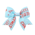 Fiocco per capelli azzurro di Natale con stampa Merry Christmas per feste da bambina - Stile di Benedizione Natalizia Blu Chiaro