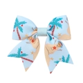 Fermaglio per capelli con fiocco azzurro in grosgrain e stampe di pupazzo di neve - Stile Pupazzo di Neve in Vacanza