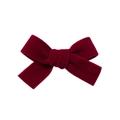Barrette à cheveux avec nœud en velours rouge foncé au design élégant à deux couches - Bordeaux