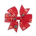 Fiocco per capelli rosso natalizio con stampa festiva Merry Christmas per bambine - Stile Stampa Merry Christmas Rosso (13)