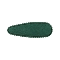 Plush dark green teardrop BB hair clip with scalloped fabric edges for girls - Dark Green (39)
