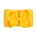 Vibrant yellow baby nylon headband with a soft jacquard bow for infant girls - Bright Yellow (645-004)