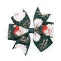 Fiocco di Natale verde scuro con stampe di Babbo Natale e scritta Merry Christmas - Stile Babbo Natale Merry Christmas Verde (16)