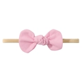 Pink bow baby headband with soft texture and high-elastic nylon band for infants - Pink Solid (18)