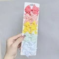 5-piece set of colorful grosgrain ribbon swallowtail bow hair clips for girls - 10 Pieces Pack / Vibrant Pink Orange Yellow Green White Mix (10R)