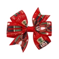 Fiocco per capelli natalizio rosso con stampe dorate dello Schiaccianoci in gros-grain - Stile Soldato Schiaccianoci Rosso (17)