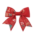 Fermaglio per capelli con fiocco rosso di Natale e stampa Merry Christmas festiva - Stile di Benedizione Natalizia Rosso