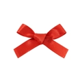 Classic vibrant red satin ribbon bow hair clip for girls with a smooth finish - Red (12)