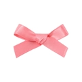Mini light pink satin ribbon bow hair clip for girls with smooth fabric texture - Pink