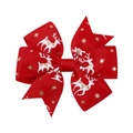 Fermaglio natalizio con nastro rosso, renne bianche e fiocchi d'oro glitterati - Stile Renna Di Natale E Stella Rosso (19)