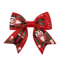 Fiocco per capelli natalizio con schiaccianoci in nastro grosgrain rosso per feste di bambine - Stile Schiaccianoci Rosso