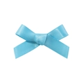 Mini sky blue ribbon bow hair clip with glossy satin finish for girls hairstyles - Sky Blue