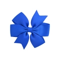 Détail du nœud de cheveux en ruban gros-grain bleu roi avec motif en queue d'aronde - Bleu Royal (6)