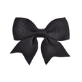 Classic black grosgrain ribbon swallowtail hair bow for girls daily hair styling - Black (4)