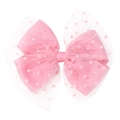 Lazo para el pelo rosa con tul de lunares y cinta de falla para niñas con estilo - rosa intenso