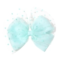 Fermaglio per capelli con fiocco a doppio strato in mesh verde menta a pois - Verde menta
