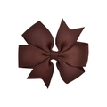 Handmade dark coffee brown grosgrain ribbon bow hair clip for toddlers and children - Dark Coffee (3)