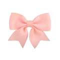 Pink grosgrain swallowtail ribbon hair bow clip for little girls everyday hair accessory - Pale Pink (8)