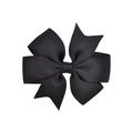 Handmade black grosgrain ribbon swallowtail V-shaped bow hair clip for children - Black (4)