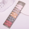 Set di 10 fermagli per capelli BB in tessuto con ricami floreali su carta Princess - Stile Floreale Ricamato Rosa e Verde (1)