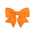Classic bright orange grosgrain ribbon swallowtail hair bow for girls daily wear - Orange (9)