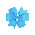 Barrette à cheveux pour filles en ruban gros-grain bleu ciel avec nœud papillon v - Bleu Clair (7)