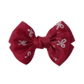 Fermaglio per capelli rosso a doppio strato per bambine con dettagli in paillettes argento - Rosso