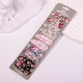 Set di dieci fermagli per capelli in tessuto floreale con motivi vari su carta - Stile in Tessuto Floreale Pastorale (3)