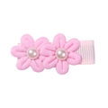 Fermagli per capelli a fiori in tessuto rosa fatti a mano con perle per bambine - Rosa chiaro