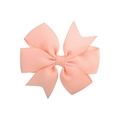Pince à cheveux artisanale en ruban gros-grain rose pêche pour petites filles - Pêche Rose (8)