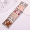 Lot de 10 barrettes à cheveux brodées de fleurs en tissu pastel sur support - Ensemble de Roses en Broderie Rose (4)