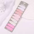 Set de 10 pinzas para el cabello rosas con bordados florales y encaje en tarjeta - Estilo Floral de Encaje Rosa y Blanco (5)