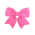 Cute bright pink swallowtail bow hair clip in grosgrain ribbon for girls' hair styling - Rose Pink (13)