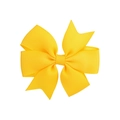 Barrette à cheveux pour filles avec petit nœud jaune en ruban gros-grain fait main - Jaune Vif (10)