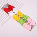 Ensemble de cinq barrettes à nœuds en ruban gros-grain pour filles aux couleurs vives - Multicolore Dégradé (1) - Grand
