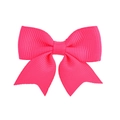 Neon pink grosgrain ribbon hair bow with swallowtail design for girls hair accessories - Hot Pink (14)