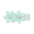 Fermaglio per capelli a fiore in tessuto verde menta fatto a mano con perle per bambine - Verde menta