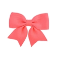 Swallowtail grosgrain ribbon hair bow for girls in vibrant coral pink color - Coral Pink (15)