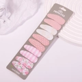 Lot de 10 barrettes BB en tissu avec dentelle et fleurs rose pastel et blanc - Ensemble de Dentelle à Rayures Rose Tendre (8)