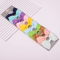 Set of 10 colorful grosgrain ribbon hair bows for girls on a princess card - Vibrant Multicolor (4) - Large