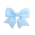 Classic baby blue grosgrain ribbon swallowtail hair bow clip for girls' daily wear - Light Blue (17)