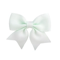 Classic mint green grosgrain ribbon swallowtail hair bow clip for girls' daily wear - Mint Green (19)
