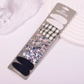 Lot de 10 barrettes BB en tissu à fleurs et carreaux sur carte de présentation - Ensemble Floral Plaid Bleu et Vert (12)