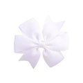 Nœud à cheveux classique blanc en ruban gros-grain avec design queue d'aronde - Blanc (18)