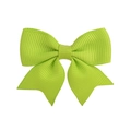 Neon green ribbed grosgrain swallowtail bow hair clip for girls daily accessories - Lime Green (20)